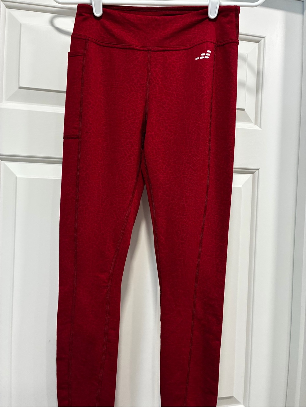 Red Active Leggings with Side Pocket